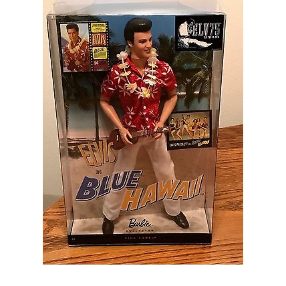 ELVIS IN BLUE HAWAII DOLL  BARBIE COLLECTORS EDITION ~ NEW IN BOX!  2009 MATTEL